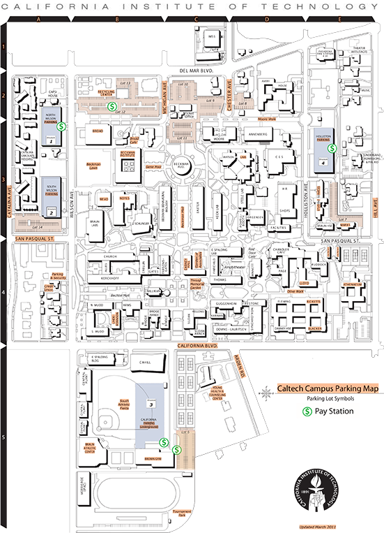 Caltech campus map showing Dabney Lounge